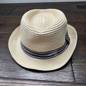 Crewcuts Cream Fedora with Navy Band